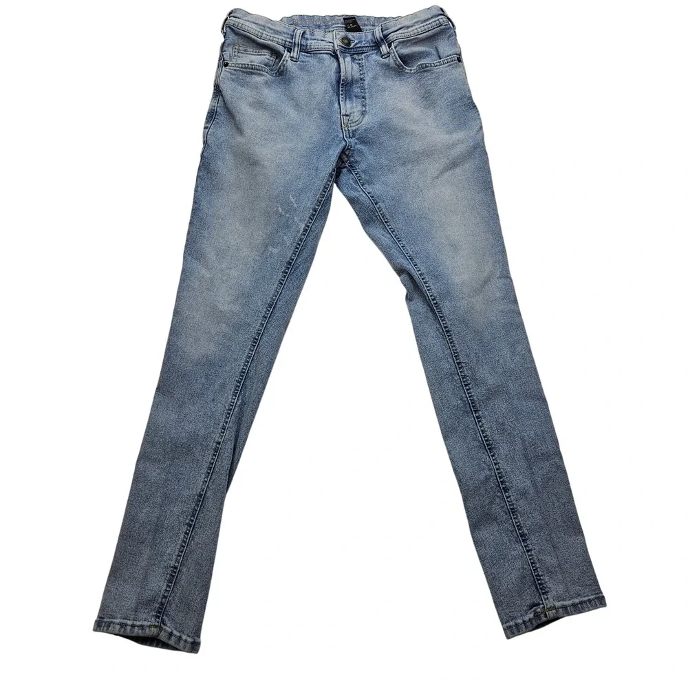 Buffalo David Bitton Max-X Skinny Stretch Jeans Light Wash Denim mens 32x32